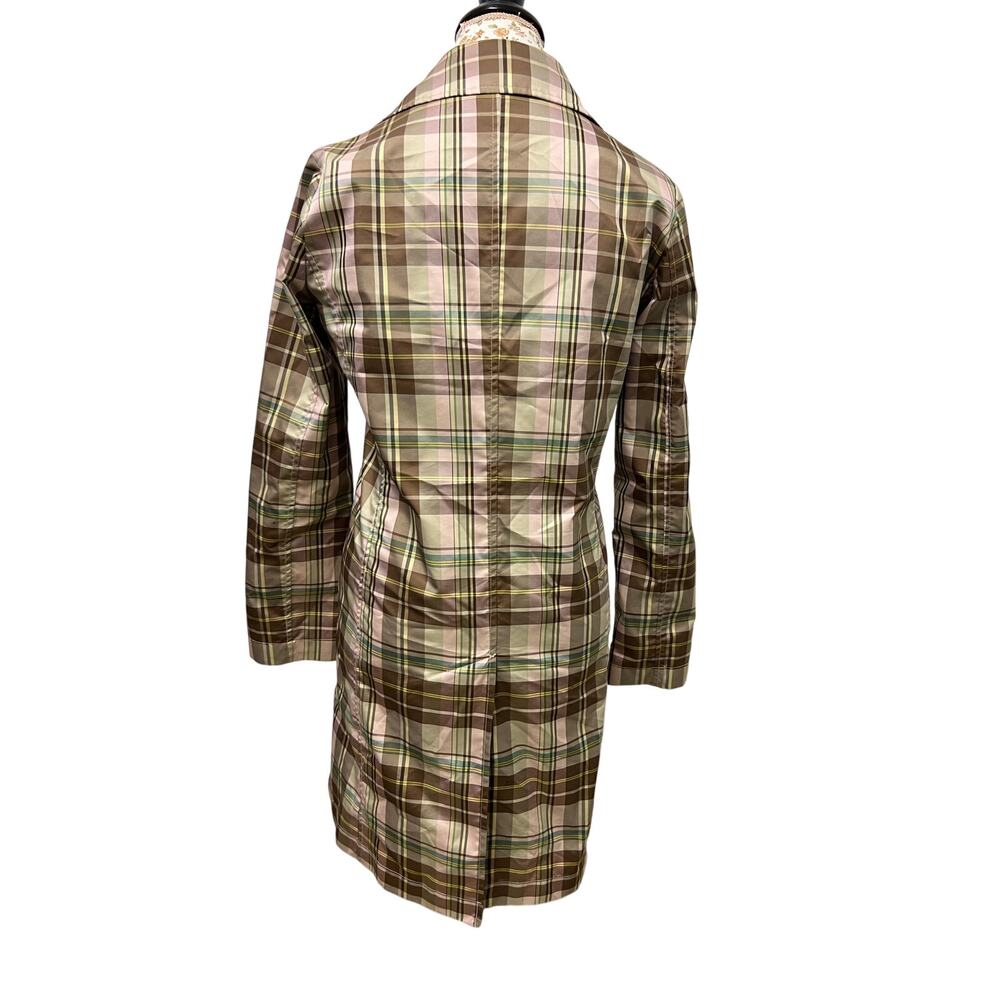 🤎 GAP S Plaid Coat Brown Tan Country Core Vintage Style Lightweight Jacket - Picture 3 of 4